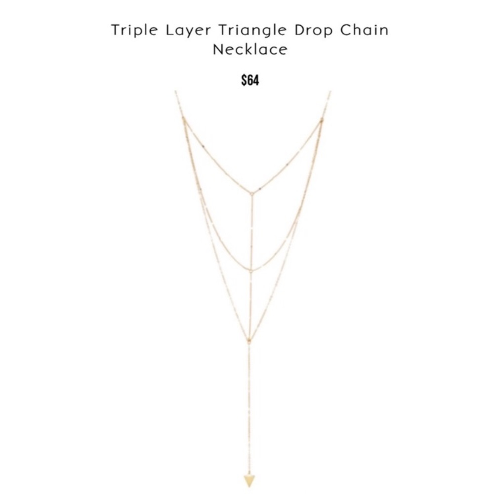 Sterling Forever Triple Layer Triangle Necklace - image 1